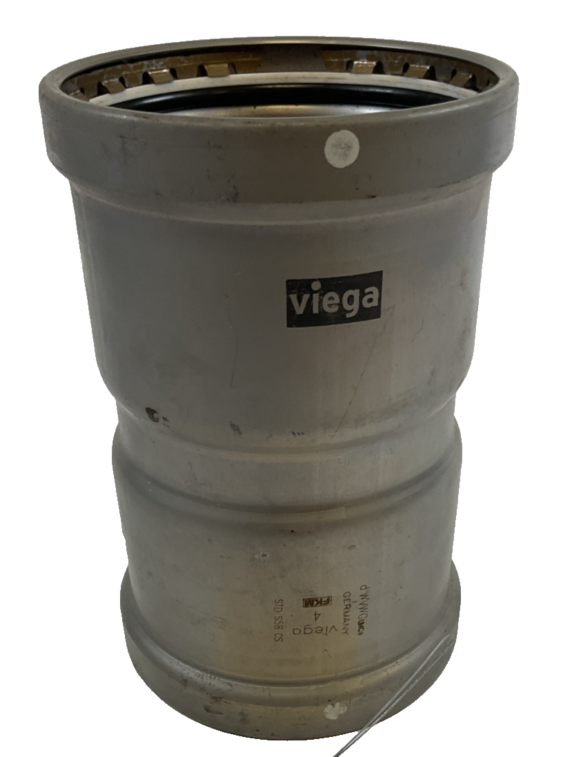 Viega MegaPress Fitting - 26680: 4" Carbon Steel XL Coupling with Stop FKM