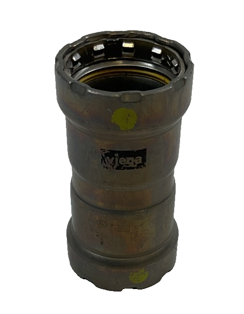 Viega MegaPressG Fitting - 25011: 1" Carbon Steel Gas Coupling with Stop
