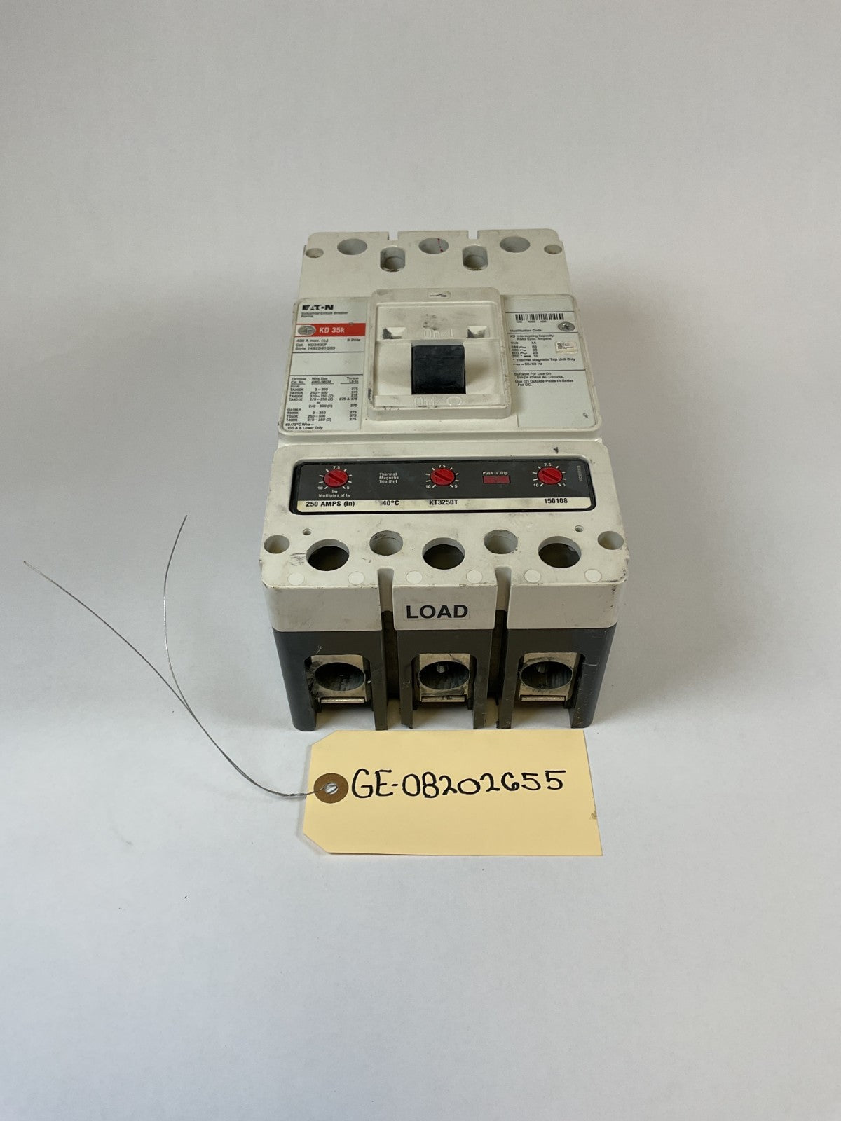 Eaton Cutler Hammer - KD3400F - 400A, 600V, 3 Pole, 3Ph, 35K Breaker
