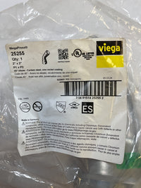 Viega MegaPress Fitting - 25255: 2" 45° Elbow P1 x P2, Carbon Steel