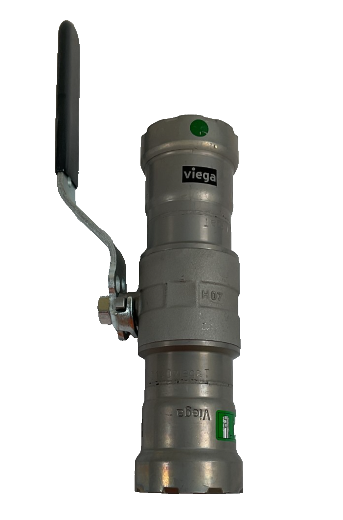 Viega MegaPress Fitting - 28925: 1" Ball Valve P1 x P2, Carbon Steel