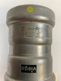 Viega MegaPressG Fitting - 28770: 2-1/2" Carbon Steel Gas XL Coupling with Stop