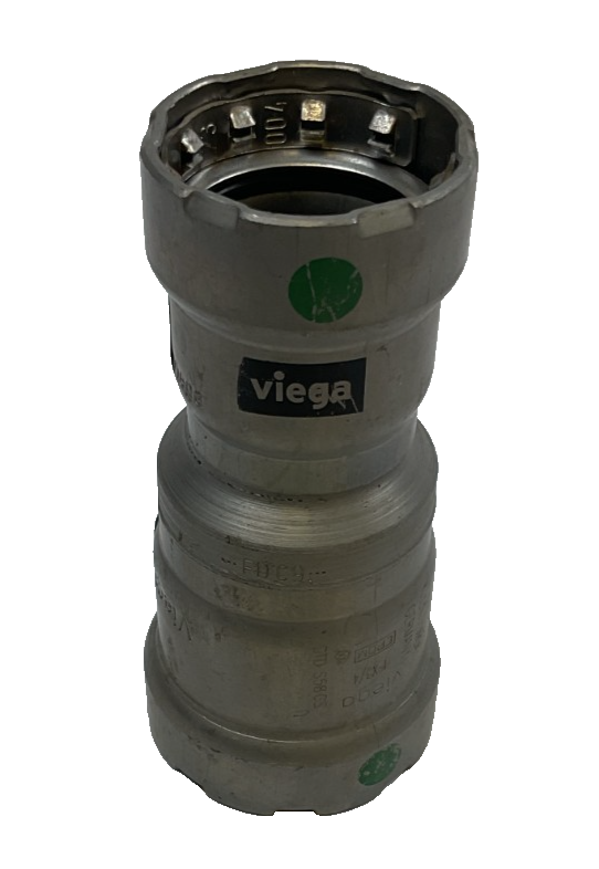 Viega MegaPress Fitting - 25940: 1" x 3/4" P x P Reducing Coupling Carbon Steel