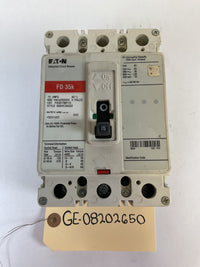 Eaton Cutler Hammer - FD3015BP10 - 15A, 600V, 3 Pole, 3Ph, 35k Breaker (Tested)