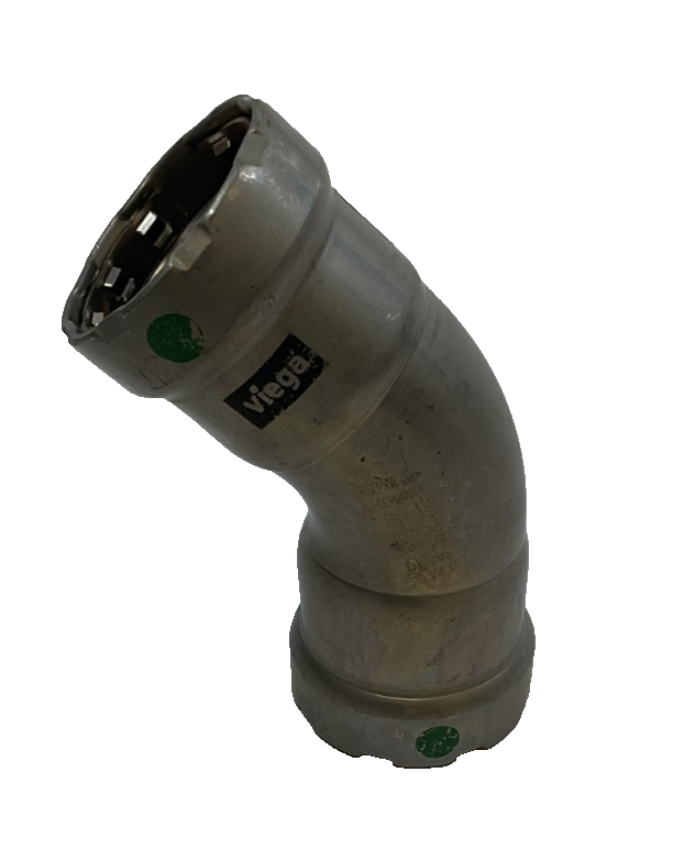 Viega MegaPress Fitting - 25240: 1" P x P 45° Elbow Carbon Steel