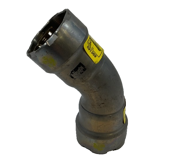 Viega MegaPressG Fitting - 25231: 1/2" Carbon Steel Gas 45° Elbow