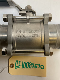Viega MegaPress Fitting - 28505: 2" P x P 3-Piece Ball Valve 316 Stainless