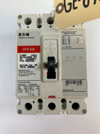 Eaton Cutler Hammer - HFD3020BP10 - 20A, 600V, 3 Pole, 3Ph, 65k Breaker