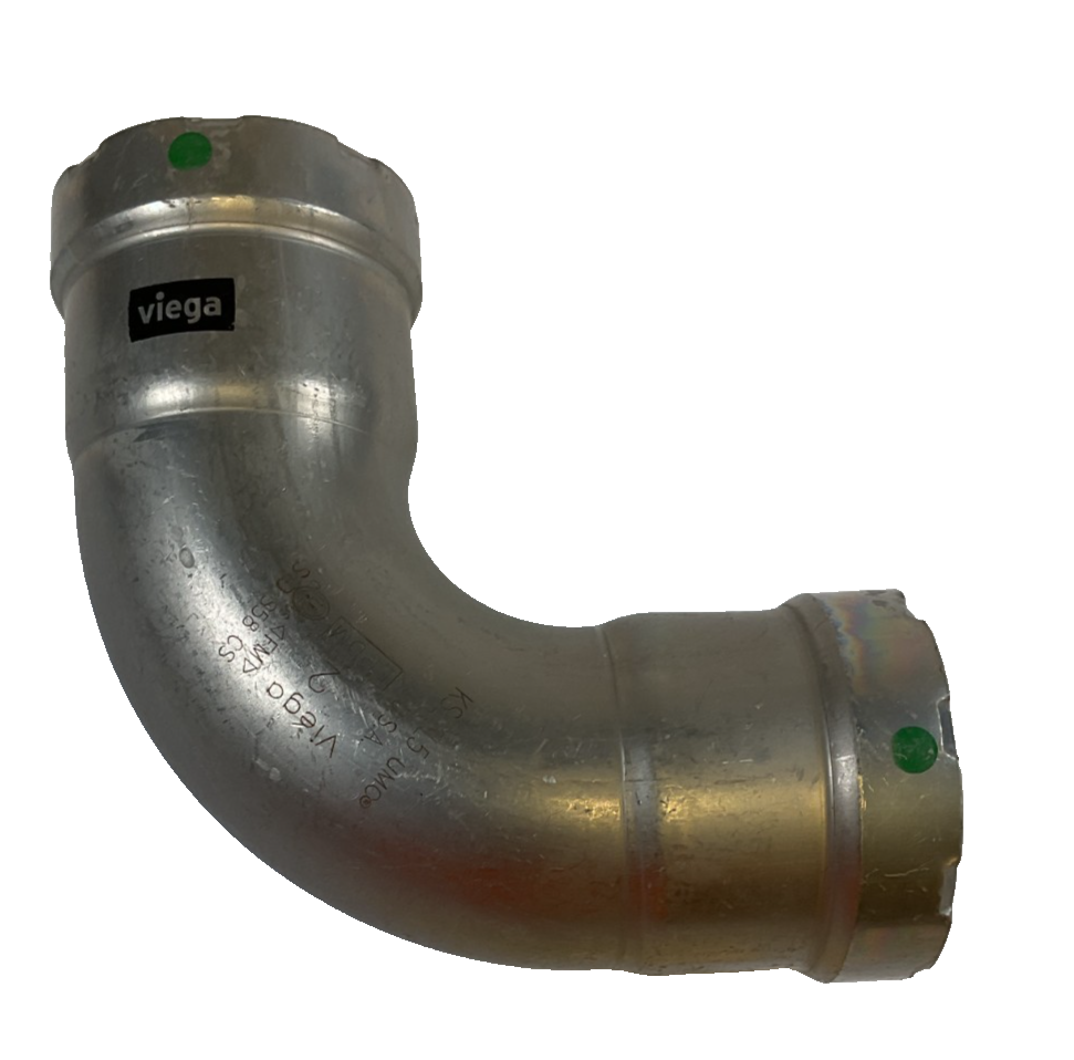 Viega MegaPress Fitting - 25225: 2" 90° Elbow P1 x P2, Carbon Steel