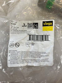 Viega MegaPress Fitting - 25305: 3/4" Tee P1 x P2 x P3, Carbon Steel