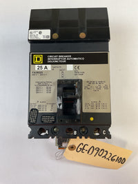 Square D - FA36025 - 25A, 600V, 3 Pole, 3Ph Breaker