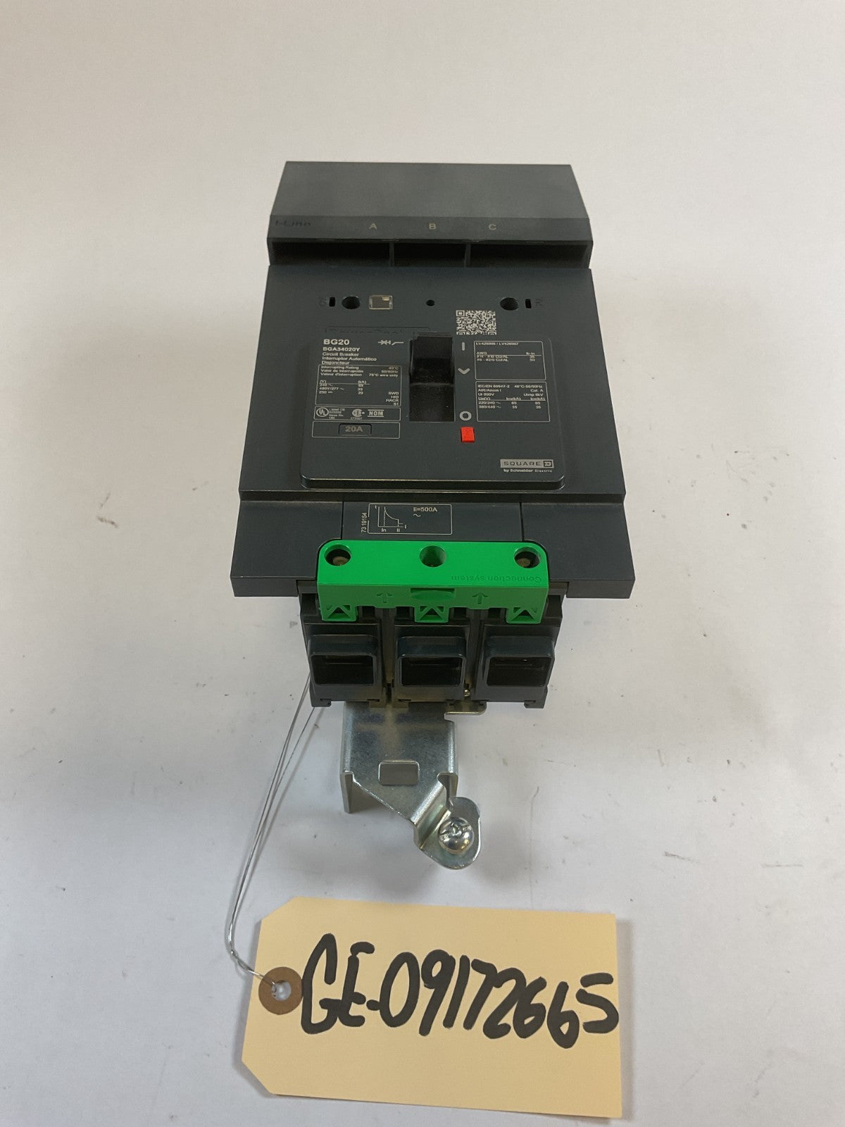 Square D PowerPacT - BGA34020Y - 20A, 480V/277V, 3 Pole, 3Ph Breaker