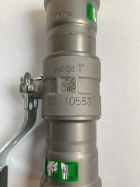Viega MegaPress Fitting - 28925: 1" Ball Valve P1 x P2, Carbon Steel