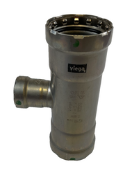 Viega MegaPress Fitting - 25390: 2" x 2" x 1" Reducing Tee, Carbon Steel